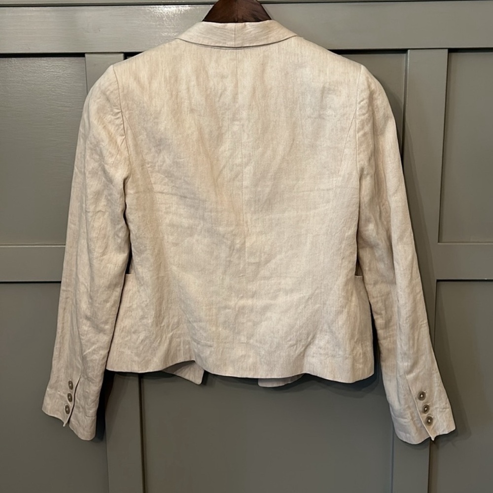 Vince Rustin Blazer Linen Blend Open Front Pocket… - image 4